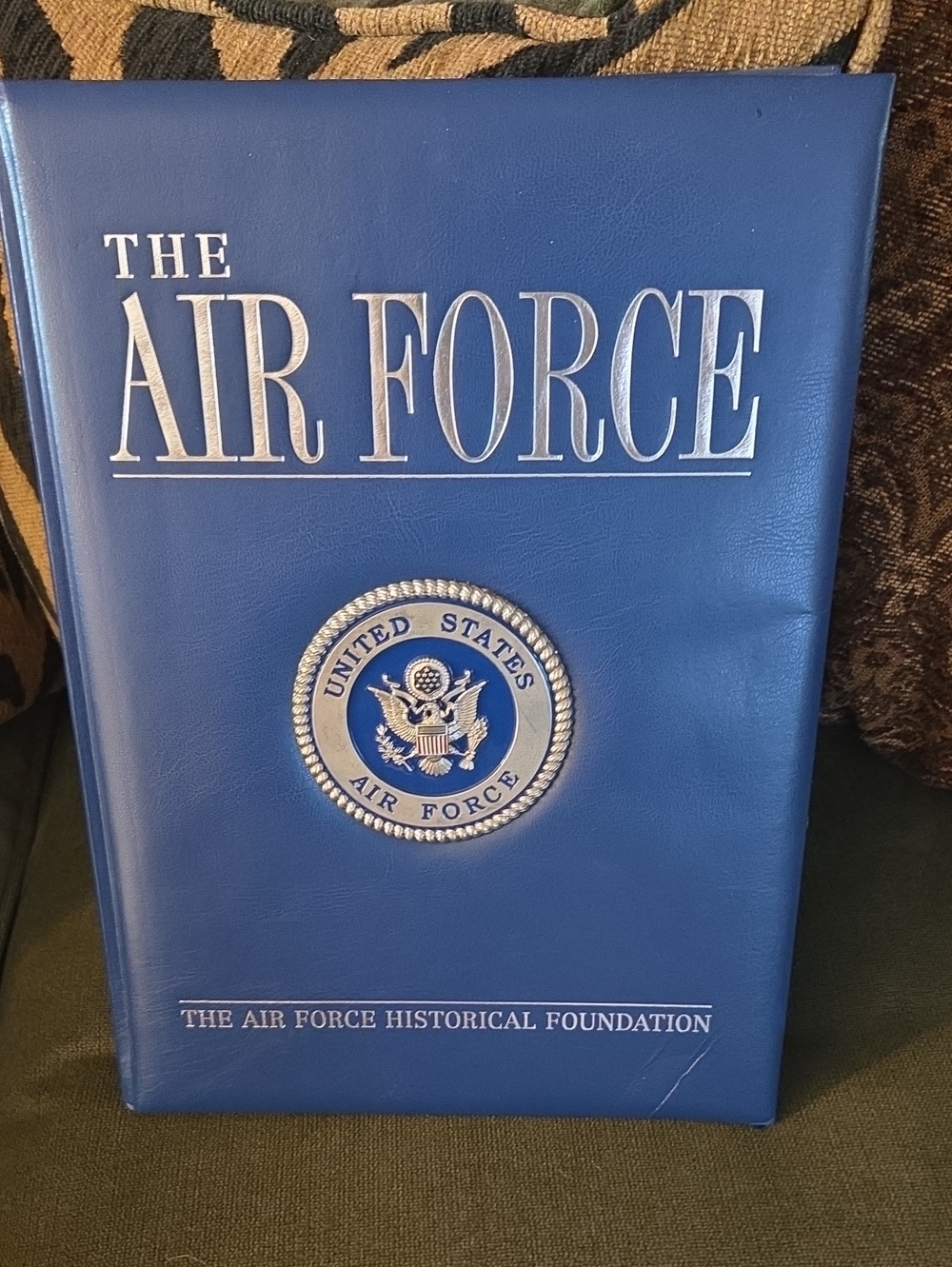 The Air Force Leatherette Book Cover with Emblem - Blue